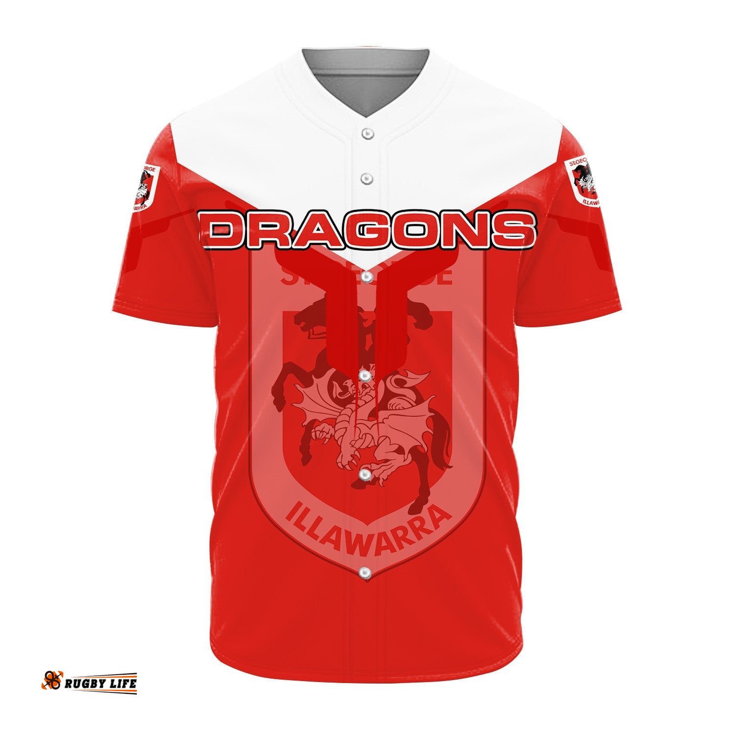 St. George Illawarra Dragons Baseball Jersey Shirt Drinking style NRL