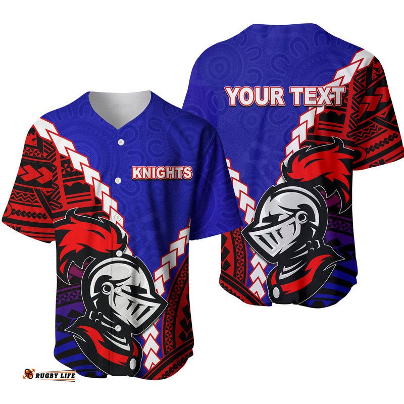 Knights Rugby Baseball Jersey Shirt Mix Polynesian