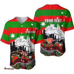 Custom Personalised Rabbitohs Rugby Baseball Jersey Shirt Australia Day Style