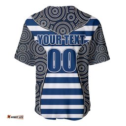 AFL Cats Baseball Jersey Shirt Mix Dot Aboriginal