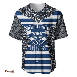 AFL Cats Baseball Jersey Shirt Mix Dot Aboriginal