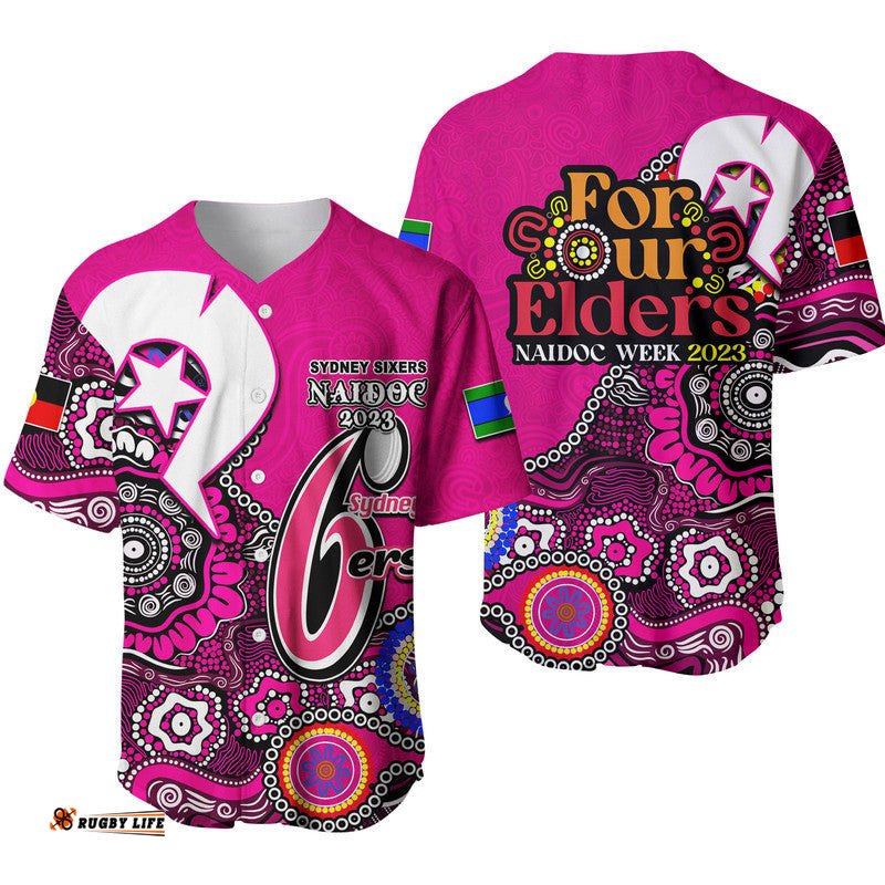 Sydney Sixers Cricket Baseball Jersey Shirt NAIDOC Patterns