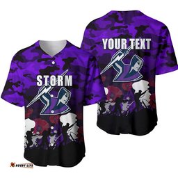 Custom Personalised NRL Anzac Day Baseball Jersey Shirt Storm Army Style