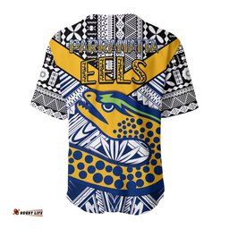 Eels Rugby Baseball Jersey Shirt Polynesian Tapa Pattern Premiers