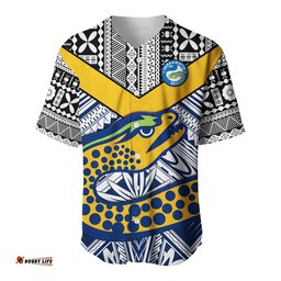 Eels Rugby Baseball Jersey Shirt Polynesian Tapa Pattern Premiers