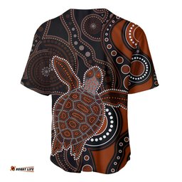 Aboriginal Turtle Baseball Jersey Shirt Brown Style
