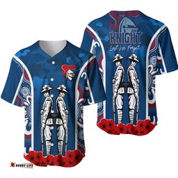 The Knights Rugby Baseball Jersey Shirt Anzac Day Camo Style