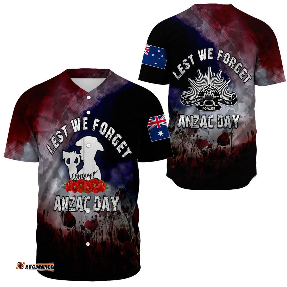 Anzac Day The Australian Army Baseball Jersey Shirt