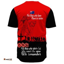 Lest We Forget For Those Who Leave Never To Return Baseball Jersey Shirt
