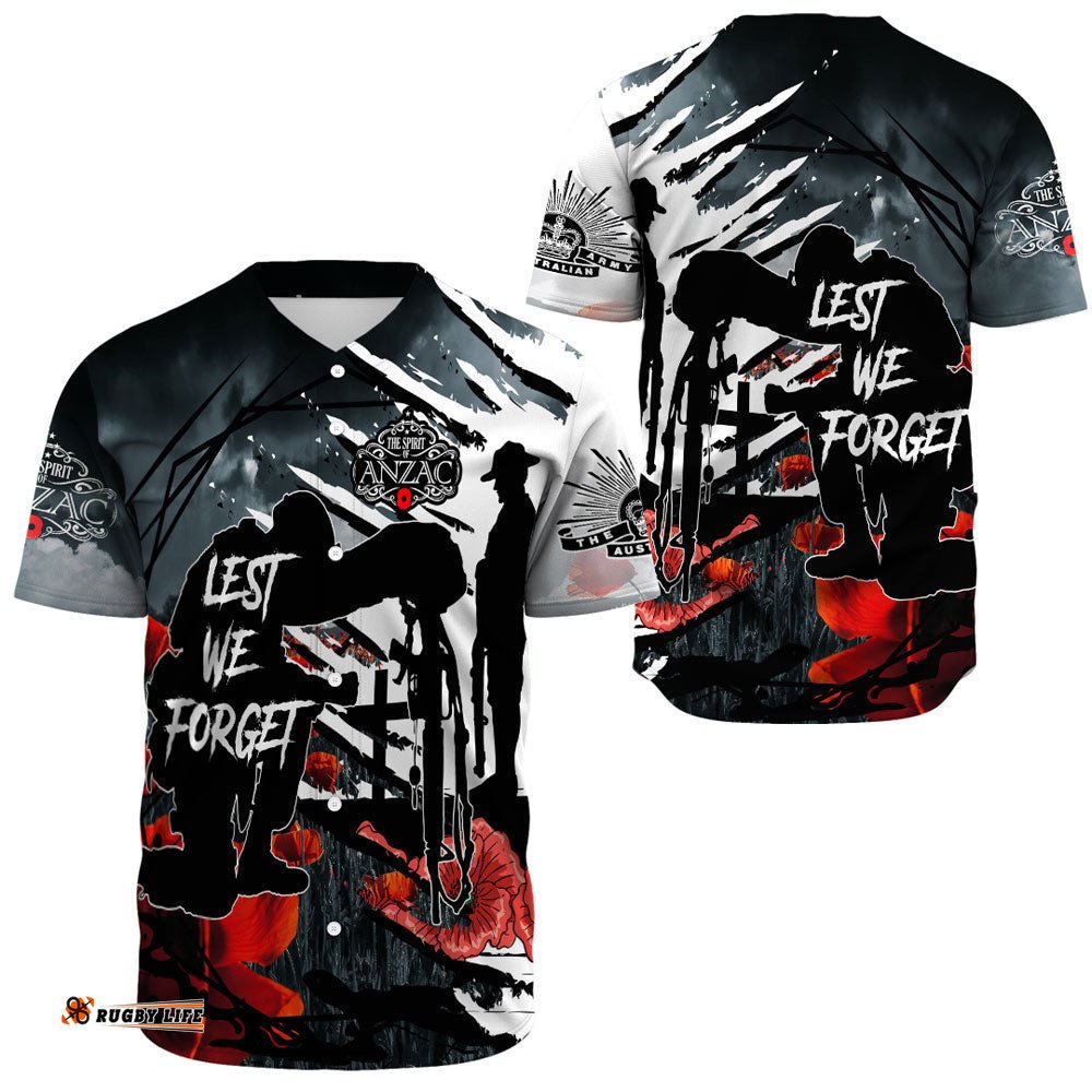 Spirit Anzac Day Soldier Baseball Jersey Shirt
