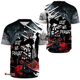 Spirit Anzac Day Soldier Baseball Jersey Shirt
