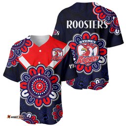 NRL Sydney Roosters Rugby 1908 Aboriginal Baseball Jersey Shirt
