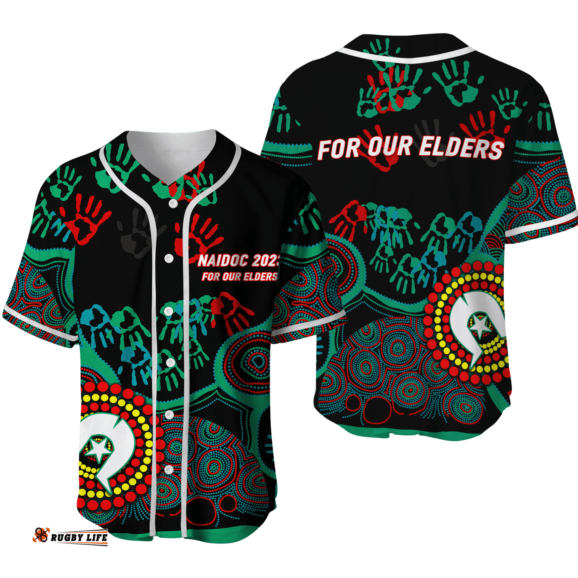 NAIDOC Week Aboriginal Art For Our Elders Baseball Jersey Shirt