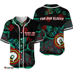 NAIDOC Week Aboriginal Art For Our Elders Baseball Jersey Shirt