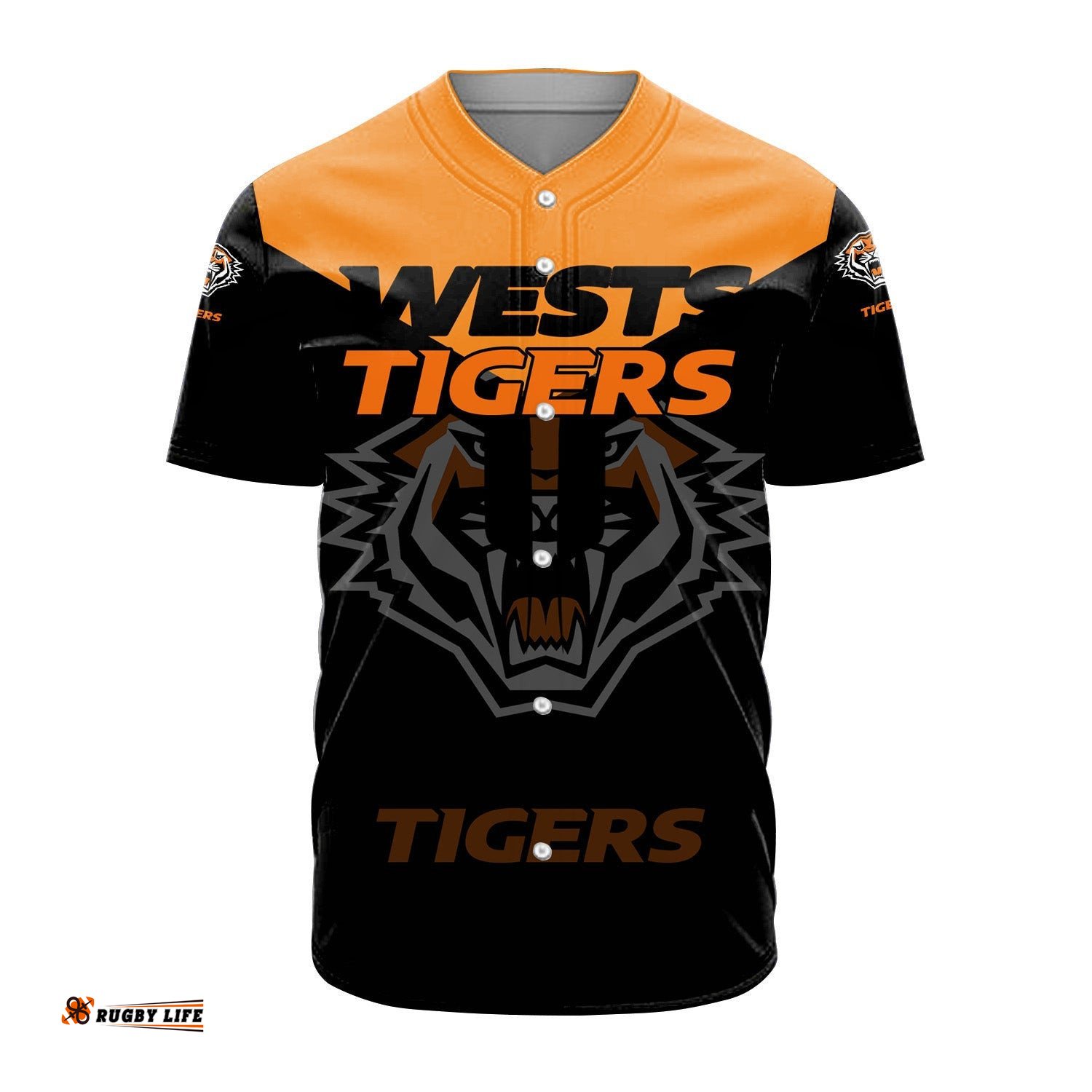 Wests Tigers Baseball Jersey Shirt Drinking style NRL