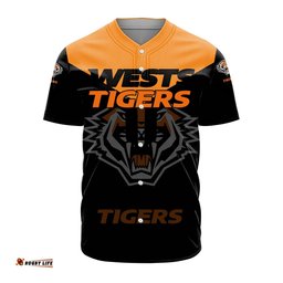 Wests Tigers Baseball Jersey Shirt Drinking style NRL