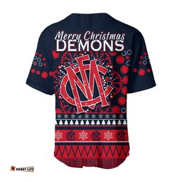 Demons Merry Christmas Baseball Jersey Shirt Melbourne Football Indigenous