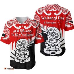 Waitangi Day Baseball Jersey Shirt Tino Rangatiratanga Flag With Tiki Maori Fern Ver.01