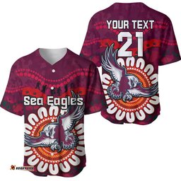 Custom Personalised Sea Eagles Rugby ANZAC Baseball Jersey Shirt Camouflage Poppy
