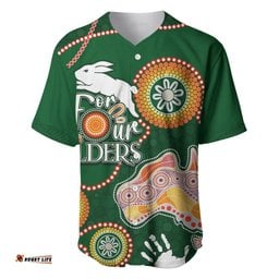 Personalised NAIDOC Week NRL Rabbitohs For Our Elders Baseball Jersey Shirt