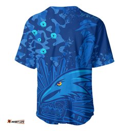 AFL ANZAC Adelaide Crows Baseball Jersey Shirt Camouflage