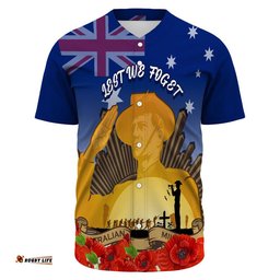 Australia Anzac Day Soldier Salute Baseball Jersey Shirt
