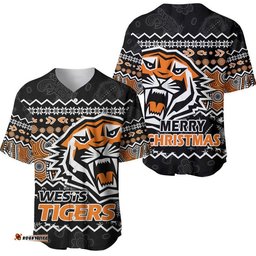 Wests Tigers Aboriginal Christmas Vibe Black Version Baseball Jersey Shirt