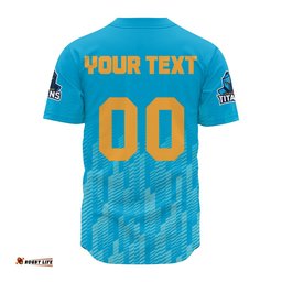 Gold Coast Titans Baseball Jersey Shirt Logo Sport Ombre NRL