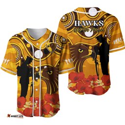 Hawks Football ANZAC Baseball Jersey Shirt Indigenous Mix Poppy Camouflage Ver.02