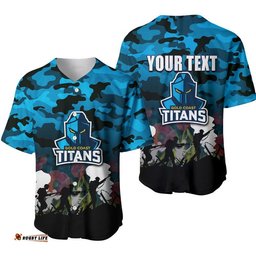 Custom Personalised NRL Anzac Day Baseball Jersey Shirt Titans Army Style