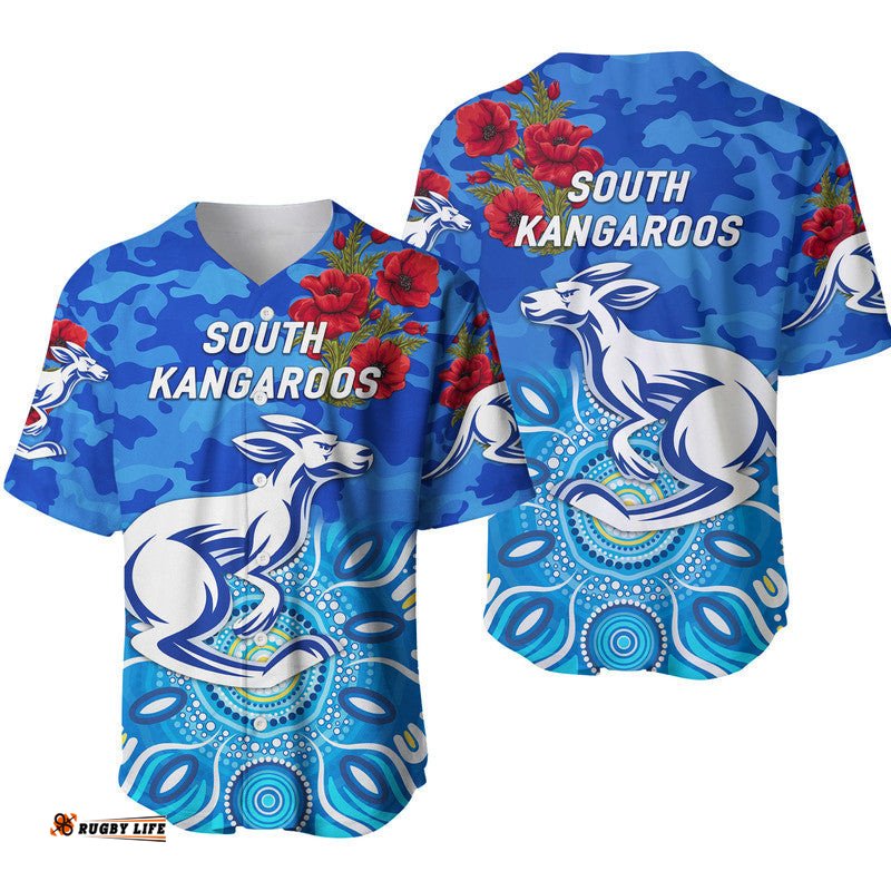 South Alice Football Club Kangaroos ANZAC Baseball Jersey Shirt Indigenous Vibes