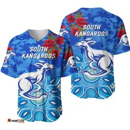 South Alice Football Club Kangaroos ANZAC Baseball Jersey Shirt Indigenous Vibes