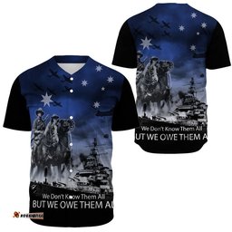 Anzac Day Australia Light Horse Baseball Jersey Shirt
