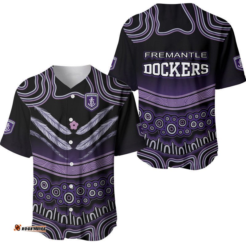 Fremantle Dockers Baseball Jersey Shirt Freo Indigenous Style