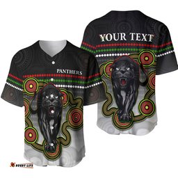 Custom Personalised Panthers Indigenous Baseball Jersey Shirt Version White Alternate
