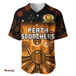 Custom Text And Number Perth Scorchers Baseball Jersey Shirt Gradient Aboriginal Dot Painting