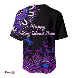Happy King Island Show Baseball Jersey Shirt Aboriginal Tasmania Australia Version Purple