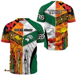 Anzac Day Australia New Zealand Mix Baseball Jersey Shirt