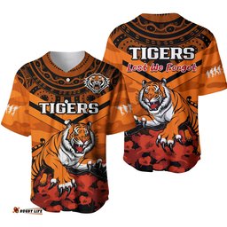 Tigers Rugby ANZAC Rugby Baseball Jersey Shirt Camouflage Mix Indigenous Ver.01