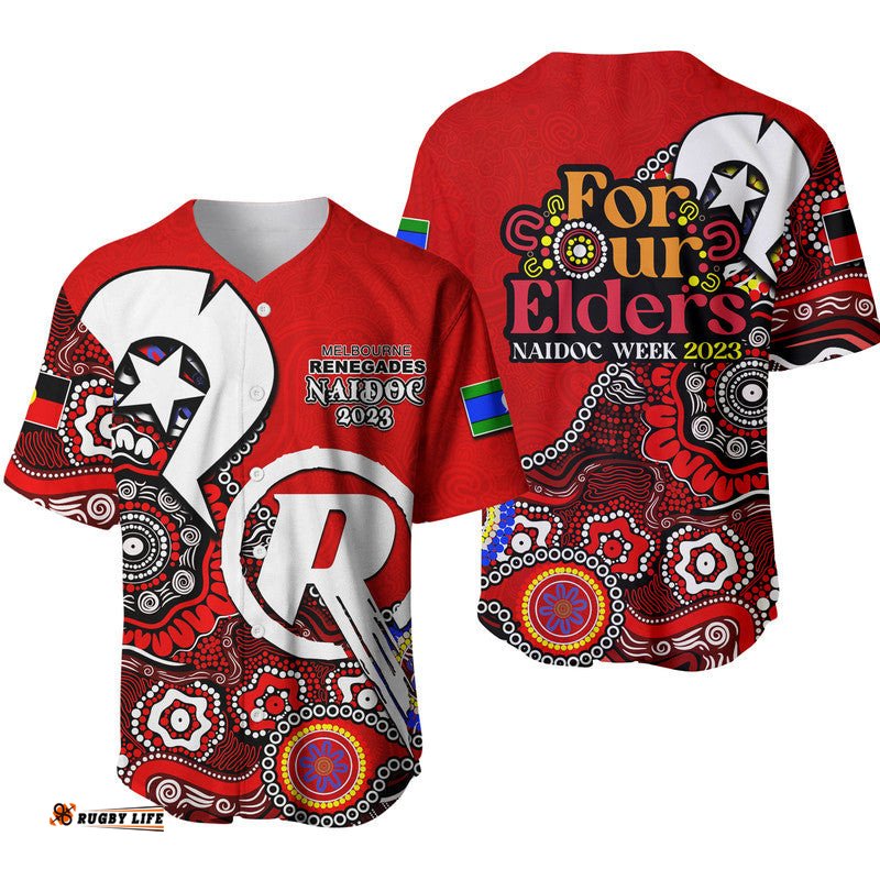 Melbourne Renegades Cricket Baseball Jersey Shirt NAIDOC Patterns