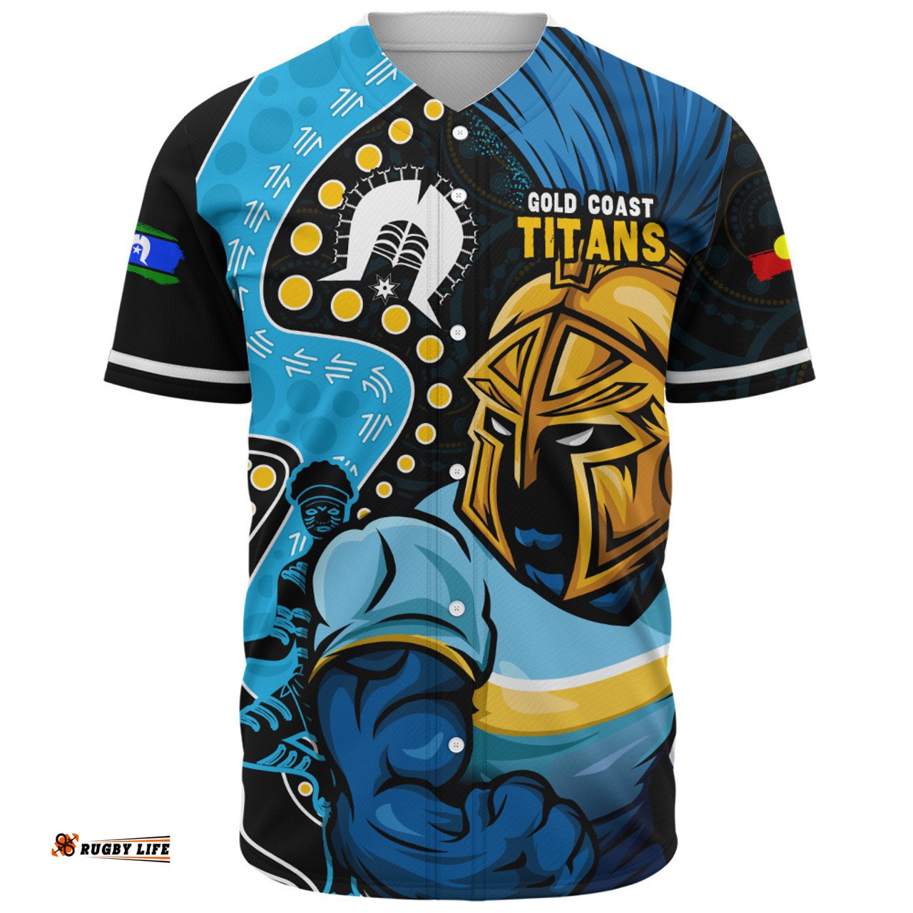 Amazing Aussie Gold Coast Titans NAIDOC Indigenous Warrior Spirit Baseball Shirt