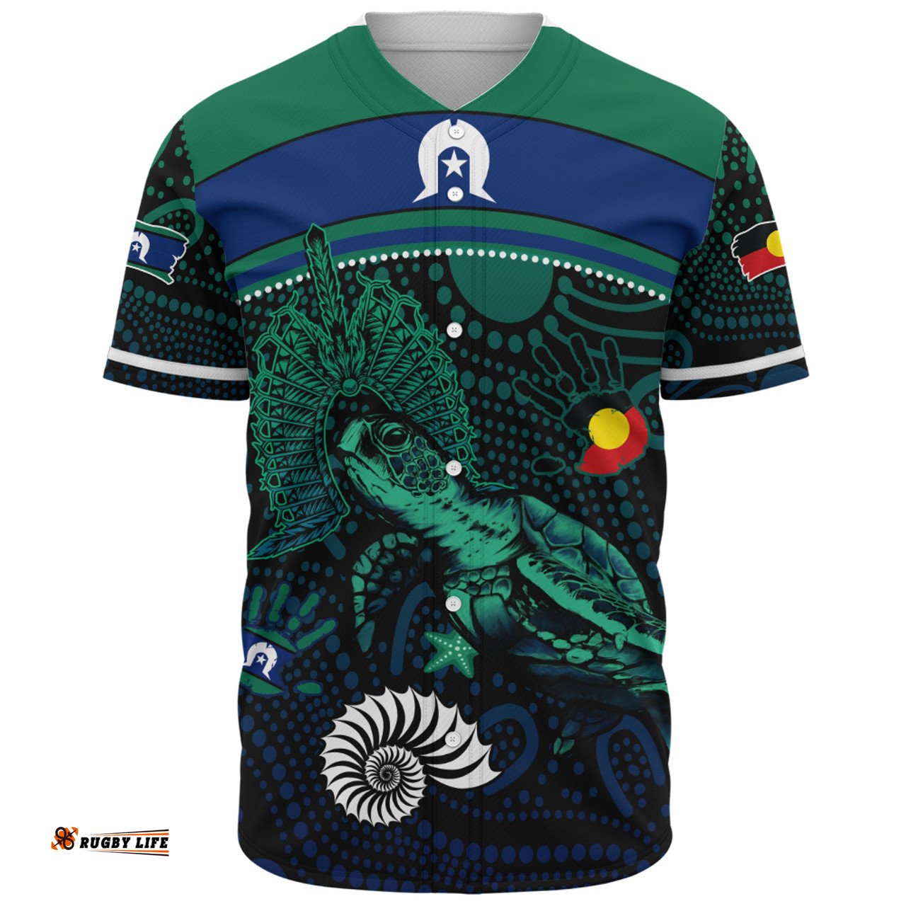 Amazing Aussie Indigenous Australian Aboriginal Turtle Of The Dreaming NAIDOC Edition Baseball Shirt