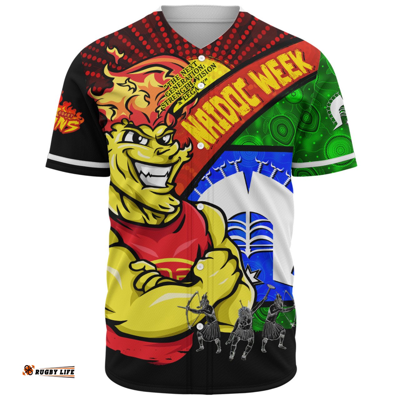 Amazing Aussie Gold Coast SUNS NAIDOC Week Pride Edition Baseball Shirt