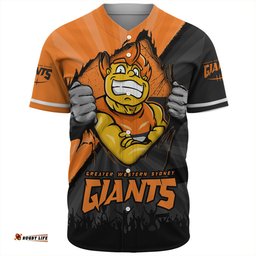 Amazing Aussie GWS GIANTS Breaking Through Fan Design Baseball Shirt