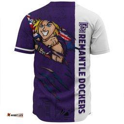 Amazing Aussie Fremantle Burning Passion Of Power Scratch Style Baseball Shirt