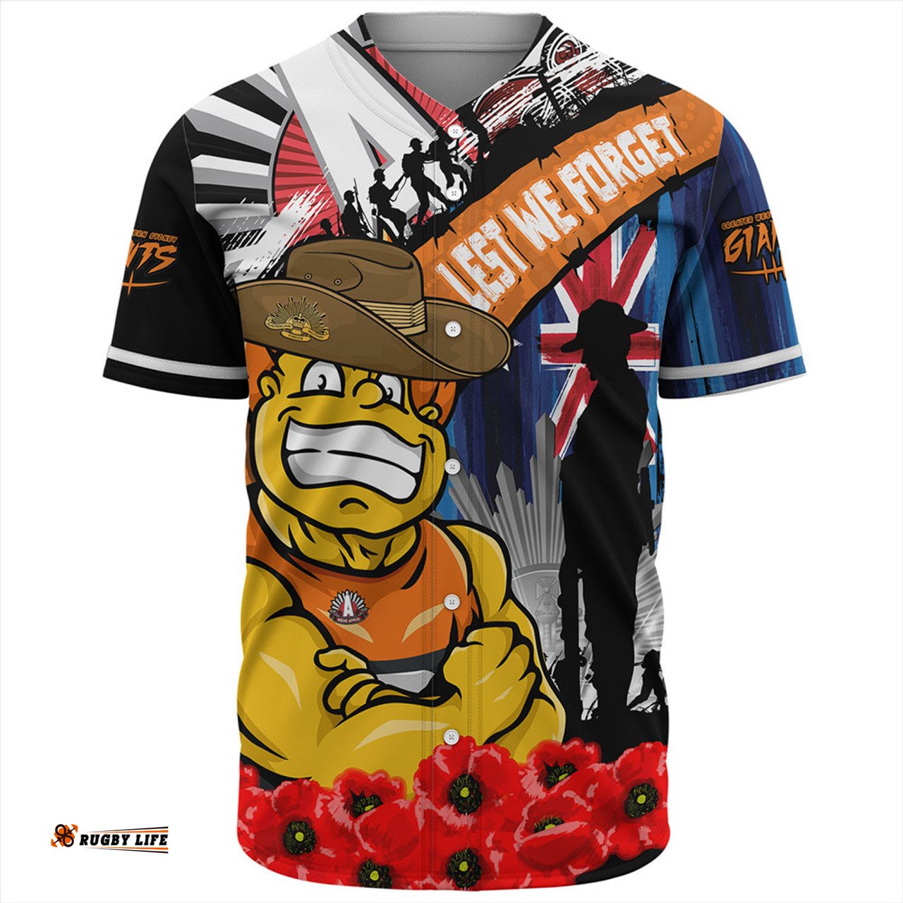 Amazing Aussie GWS GIANTS Anzac Day Honor United In Spirit Baseball Shirt