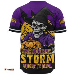 Amazing Aussie Melbourne Storm Dark Moon Rugby Halloween Battle Edition Baseball Shirt