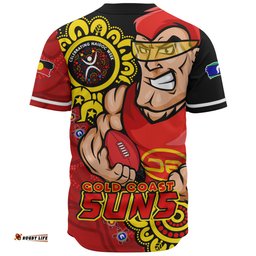 Amazing Aussie Gold Coast SUNS Power Through Generations NAIDOC Edition Baseball Shirt
