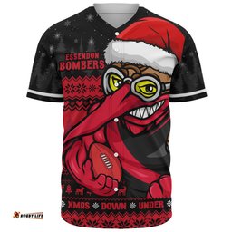 Amazing Aussie Essendon Merry Christmas Down Under Footy Power Style Baseball Shirt