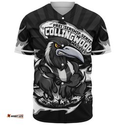 Amazing Aussie Collingwood Premiership Series Flame Edition Baseball Shirt